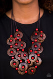 Paparazzi "Bora Bora Beauty" Red Necklace & Earring Set Paparazzi Jewelry