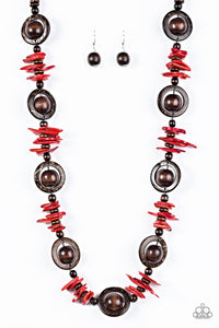 Paparazzi "Tropical Tango" Red Necklace & Earring Set Paparazzi Jewelry