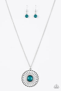 Paparazzi "She WHEEL Be Loved" Blue Necklace & Earring Set Paparazzi Jewelry