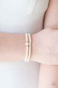 Paparazzi "Cambridge Chic" White Bracelet Paparazzi Jewelry