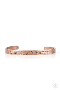 Paparazzi "She is A Dreamer" Copper Engraved Cuff Bracelet Paparazzi Jewelry
