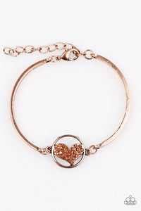 Paparazzi "HEART Knock Life" Copper Bracelet Paparazzi Jewelry