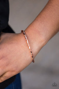 Paparazzi "Twisted Fate" Copper Barbell Ribbon Design Bracelet Paparazzi Jewelry