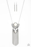 Paparazzi VINTAGE VAULT "Spirit Trek" White Necklace & Earring Set Paparazzi Jewelry