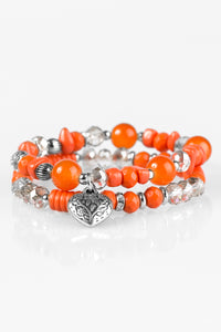 Paparazzi "Writing My Own Love Story" Orange Bracelet Paparazzi Jewelry