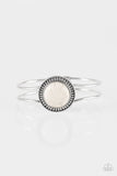 Paparazzi "In Dune With The Times" White Round Stone Silver Bracelet Paparazzi Jewelry