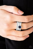 Paparazzi "Crown Achievement" Blue Ring Paparazzi Jewelry