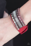 Paparazzi "Spectacular Shimmer" Red Wrap Bracelet Paparazzi Jewelry