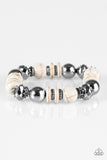 Paparazzi "Mesa Maverick" White and Silver Bead Bracelet Paparazzi Jewelry