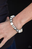 Paparazzi "Mesa Maverick" White and Silver Bead Bracelet Paparazzi Jewelry