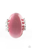 Paparazzi "All Will Be SHINE!" Pink Moonstone Silver Tone Ring Paparazzi Jewelry