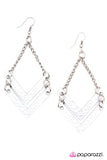 Paparazzi "Proceed with Caution - White" earring Paparazzi Jewelry