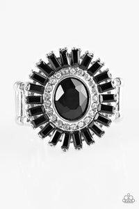 Paparazzi "Vengeance Is SHINE!" Black and White Rhinestone Silver Frame Ring Paparazzi Jewelry
