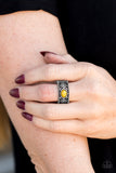 Paparazzi VINTAGE VAULT "Cave Babe" Yellow Ring Paparazzi Jewelry