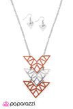 Paparazzi "All Signs Point to Yes" Orange Necklace & Earring Set Paparazzi Jewelry