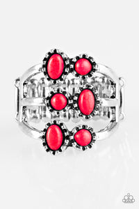 Paparazzi "Sticks and STONEHENGE" Red Ring Paparazzi Jewelry