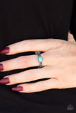 Paparazzi "Gotta Fly" Blue Turquoise Bead Silver Feather Design Ring Paparazzi Jewelry