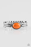 Paparazzi "Gotta Fly" Orange Bead Silver Feather Design Ring Paparazzi Jewelry