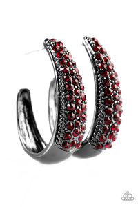 Paparazzi "Glitter Jam" Red Earrings Paparazzi Jewelry