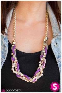 Paparazzi "Braided Treasure" Purple Necklace & Earring Set Paparazzi Jewelry