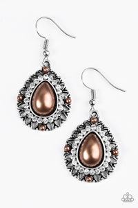 Paparazzi "Red Carpet Sparkle" Brown Earrings Paparazzi Jewelry