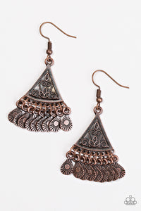 Paparazzi "Dancing Drylands" Copper Earrings Paparazzi Jewelry