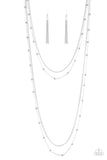 Paparazzi "Chicly Casual" Silver Beaded Chain Necklace & Earring Set Paparazzi Jewelry