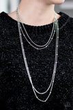 Paparazzi "Chicly Casual" Silver Beaded Chain Necklace & Earring Set Paparazzi Jewelry