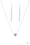 Paparazzi "A Simple Heart" Silver Necklace & Earring Set Paparazzi Jewelry