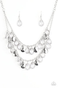 Paparazzi "Storm Warning" Silver Necklace & Earring Set Paparazzi Jewelry