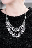 Paparazzi "Storm Warning" Silver Necklace & Earring Set Paparazzi Jewelry