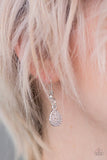 Paparazzi "Jungle Jane" Silver Gray Bead Teardrop Necklace & Earring Set Paparazzi Jewelry