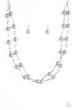 Paparazzi "Ahead Of The FAME" Silver Necklace & Earring Set Paparazzi Jewelry