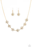 Paparazzi "A Rare Rose" Gold Necklace & Earring Set Paparazzi Jewelry