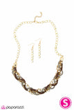 Paparazzi "Braided Treasure" Brown Necklace & Earring Set Paparazzi Jewelry