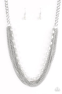 Paparazzi "Fierce Fashion" White Necklace & Earring Set Paparazzi Jewelry
