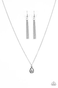 Paparazzi "Drop and Shimmer" White Necklace & Earring Set Paparazzi Jewelry