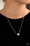 Paparazzi "HEART-Headed" White Necklace & Earring Set Paparazzi Jewelry