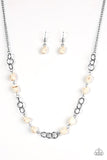 Paparazzi "Bedrock Bounty" White Necklace & Earring Set Paparazzi Jewelry