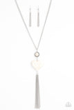 Paparazzi "Cold Cold Heart" White Necklace & Earring Set Paparazzi Jewelry