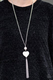 Paparazzi "Cold Cold Heart" White Necklace & Earring Set Paparazzi Jewelry