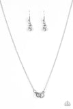 Paparazzi "First Rate Fashion" White Rhinestone Link Ring Necklace & Earring Set Paparazzi Jewelry