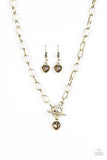 Paparazzi "Let Your Heart Shine" Brass Necklace & Earring Set Paparazzi Jewelry