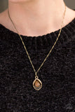 Paparazzi "Cherished Treasure" Brass Necklace & Earring Set Paparazzi Jewelry