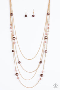 Paparazzi "Classical Refinement" Brown Necklace & Earring Set Paparazzi Jewelry
