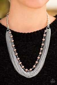 Paparazzi "Fierce Fashion" Brown Necklace & Earring Set Paparazzi Jewelry