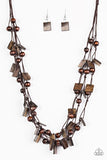 Paparazzi "Me, Myself, and ISLAND" Brown Necklace & Earring Set Paparazzi Jewelry