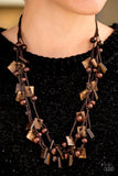 Paparazzi "Me, Myself, and ISLAND" Brown Necklace & Earring Set Paparazzi Jewelry