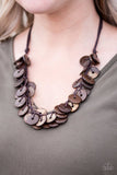Paparazzi "Jammin In Jamaica" Brown Wooden Disc Necklace & Earring Set Paparazzi Jewelry