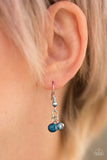 Paparazzi "Sparkling Sophistication" Blue Crystal Like Bead Silver Tone Lanyard & Earring Set Paparazzi Jewelry
